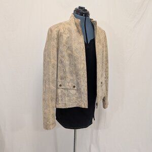 Alfani genuine leather jacket printed